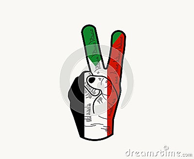 Sudan Emblem Hand Flag Design Africa country Abstract Vector Illustration