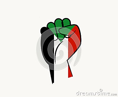 Sudan Hand Flag Emblem Africa country Symbol Vector Illustration