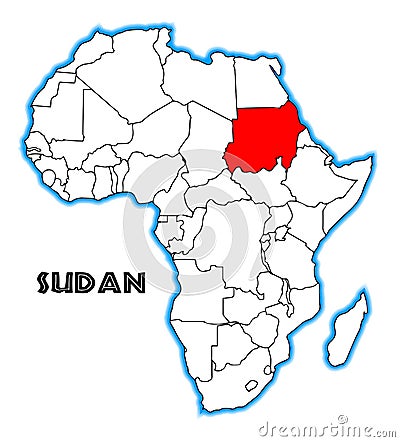 Sudan Africa Map Vector Illustration