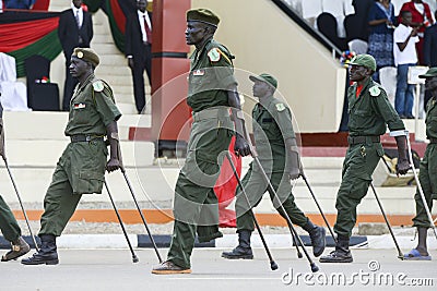 Sudan's People Liberation Army veterans wounded in action parade Editorial Stock Photo