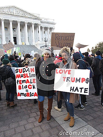 Sudan Women Protesting Against Donald Trump Editorial Stock Photo