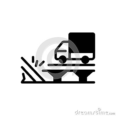 Black solid icon for Sudden, unexpected and unsafe Vector Illustration