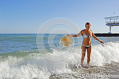 Suddenly sea wave Stock Photo