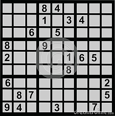 Sudoku game maths Vector Illustration