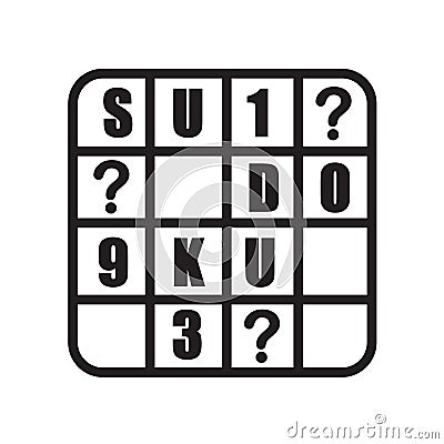 sudoku icon isolated on white background Vector Illustration