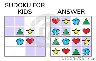 Sudoku. Kids and adult mathematical mosaic. Magic square. Logic Vector Illustration