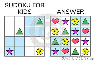 Sudoku. Kids and adult mathematical mosaic. Magic square. Logic Vector Illustration