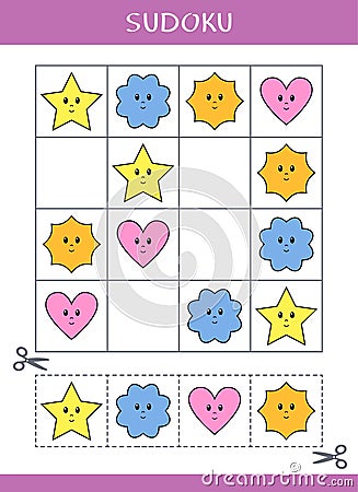 Sudoku for kids Vector Illustration