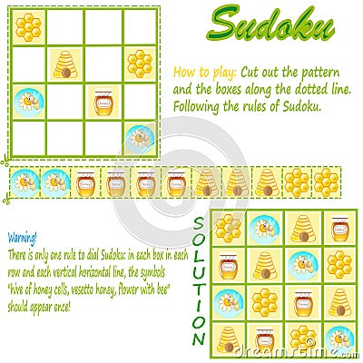 Sudoku with pictures for children. Stock Photo