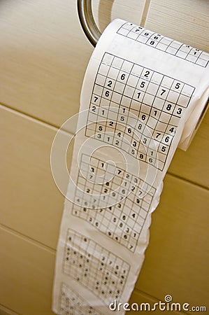 Sudoku toilet paper Stock Photo