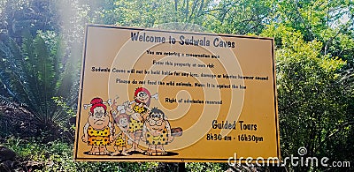 The Sudwala Caves welcoming sign. Editorial Stock Photo