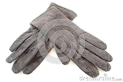 Suede gloves Stock Photo