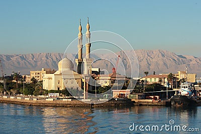 Suez Canal. in the morning... Editorial Stock Photo