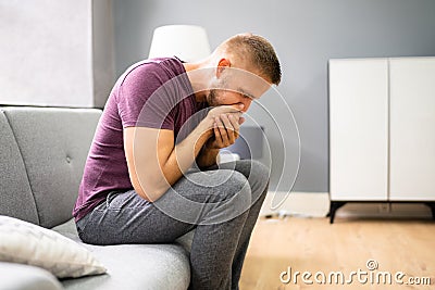 Suffering From Nausea And Reflux Stock Photo