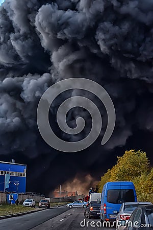 The suffocating smoke and soot in fires Editorial Stock Photo