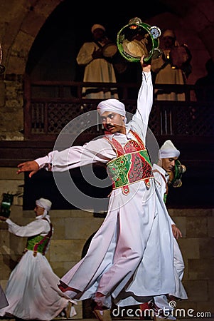 SUFI WHIRLING DERVISHES, CAIRO, EGYPT Editorial Stock Photo