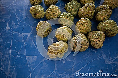 Sugar apple or custard apple type of tropical fresh fruits Stock Photo