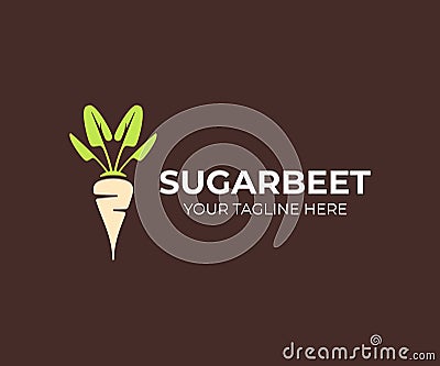 Sugar beet plant logo design. Sugarbeet root vector design Vector Illustration