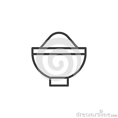 Sugar bowl outline icon Vector Illustration