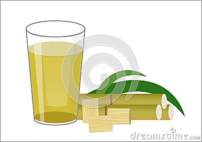 Sugar cane juice Vector Illustration