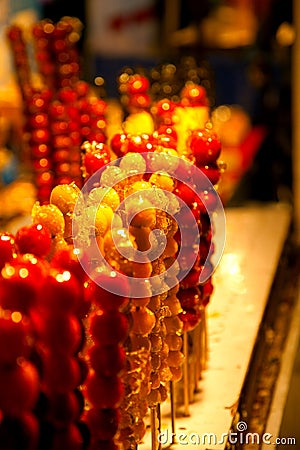 Sugar-coated haws Stock Photo