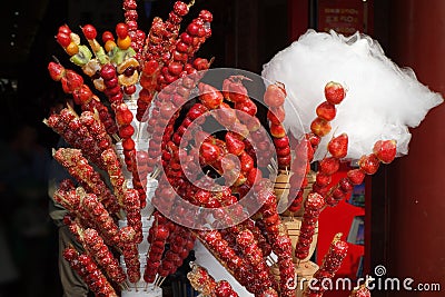 Sugar-coated haws Stock Photo