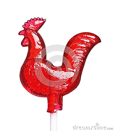 Sugar cockerel on a stick Stock Photo