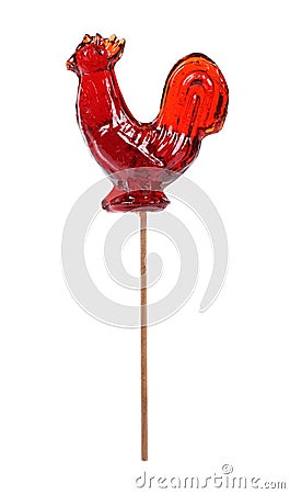 Sugar cockerel on a stick Stock Photo