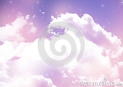 Sugar cotton candy cloud background Vector Illustration