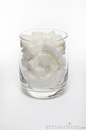Sugar cube in glass Stock Photo