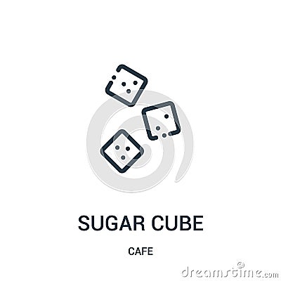 sugar cube icon vector from cafe collection. Thin line sugar cube outline icon vector illustration. Linear symbol Vector Illustration