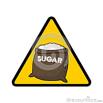 Sugar warning sign on white background Stock Photo