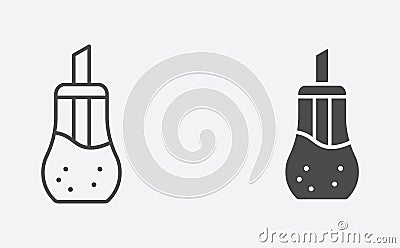 Sugar dispenser filled and outline vector icon sign symbol Vector Illustration