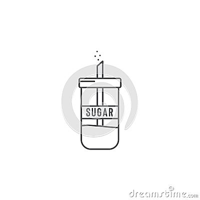 Sugar dispenser vector icon isolated on white background Vector Illustration