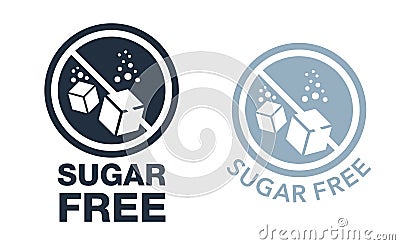 Sugar Free dietic and anti-diabetic food stamp Vector Illustration