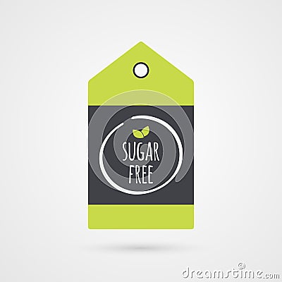 Sugar Free label. Food icon. shopping tag sign isolated. Vector Illustration