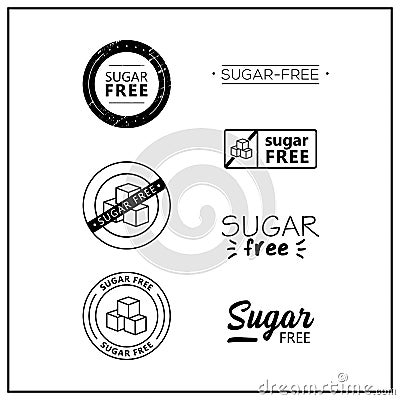 Sugar-free logos Vector Illustration