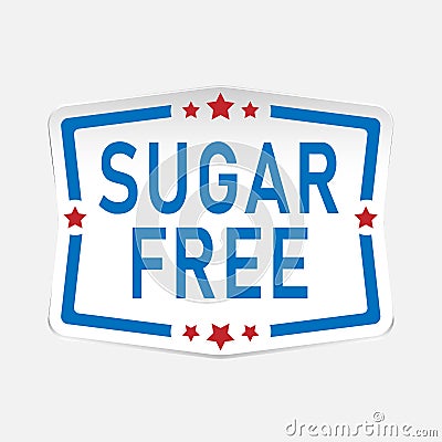 Sugar free paper web lable badge isolated Vector Illustration