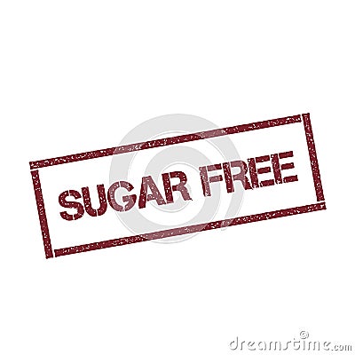 Sugar free rectangular stamp. Vector Illustration