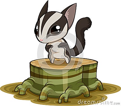 Sugar glider Vector Illustration