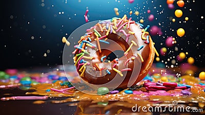 sugar junk donut food Cartoon Illustration