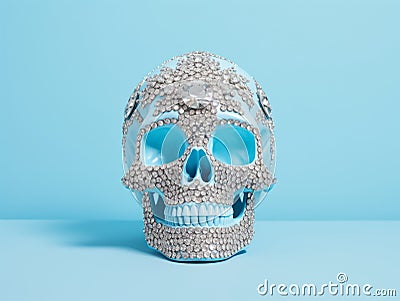 The sugar loaf skull is made of shining rhinestones. Stock Photo