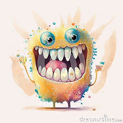 Sugar Monster, scary monster that represents negative effects of too much sugar on children's teeth and health. cute Stock Photo