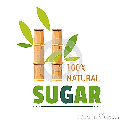 Sugar natural organic product sugarcane farm isolated icon Vector Illustration