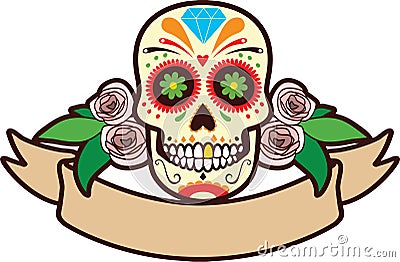 Sugar Skull Vector Illustration