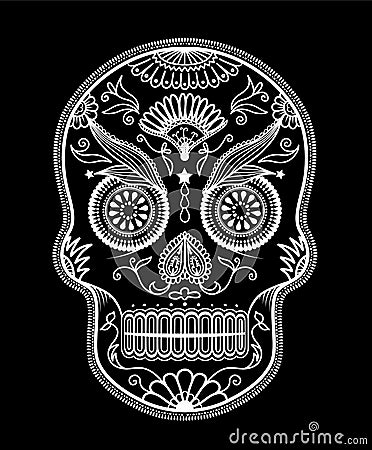 Sugar Skull day of the dead. Vector Illustration