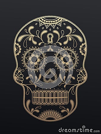 Sugar Skull day of the dead. Vector Illustration