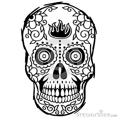 Sugar skull vector eps Hand drawn, Vector, Eps, Logo, Icon, silhouette Illustration by crafteroks for different uses. Visit my web Vector Illustration