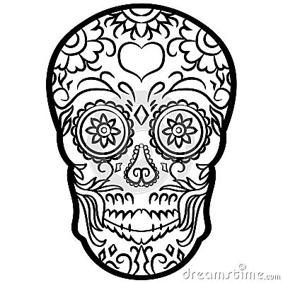Sugar skull vector eps Hand drawn, Vector, Eps, Logo, Icon, silhouette Illustration by crafteroks for different uses. Visit my web Vector Illustration