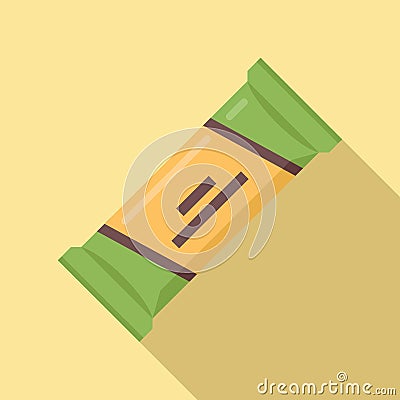 Sugar snack bar icon flat vector. Healthy granola Vector Illustration